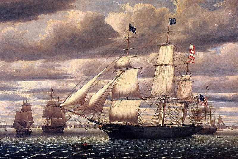Clipper Ship Southern Cross Leaving Boston Harbor